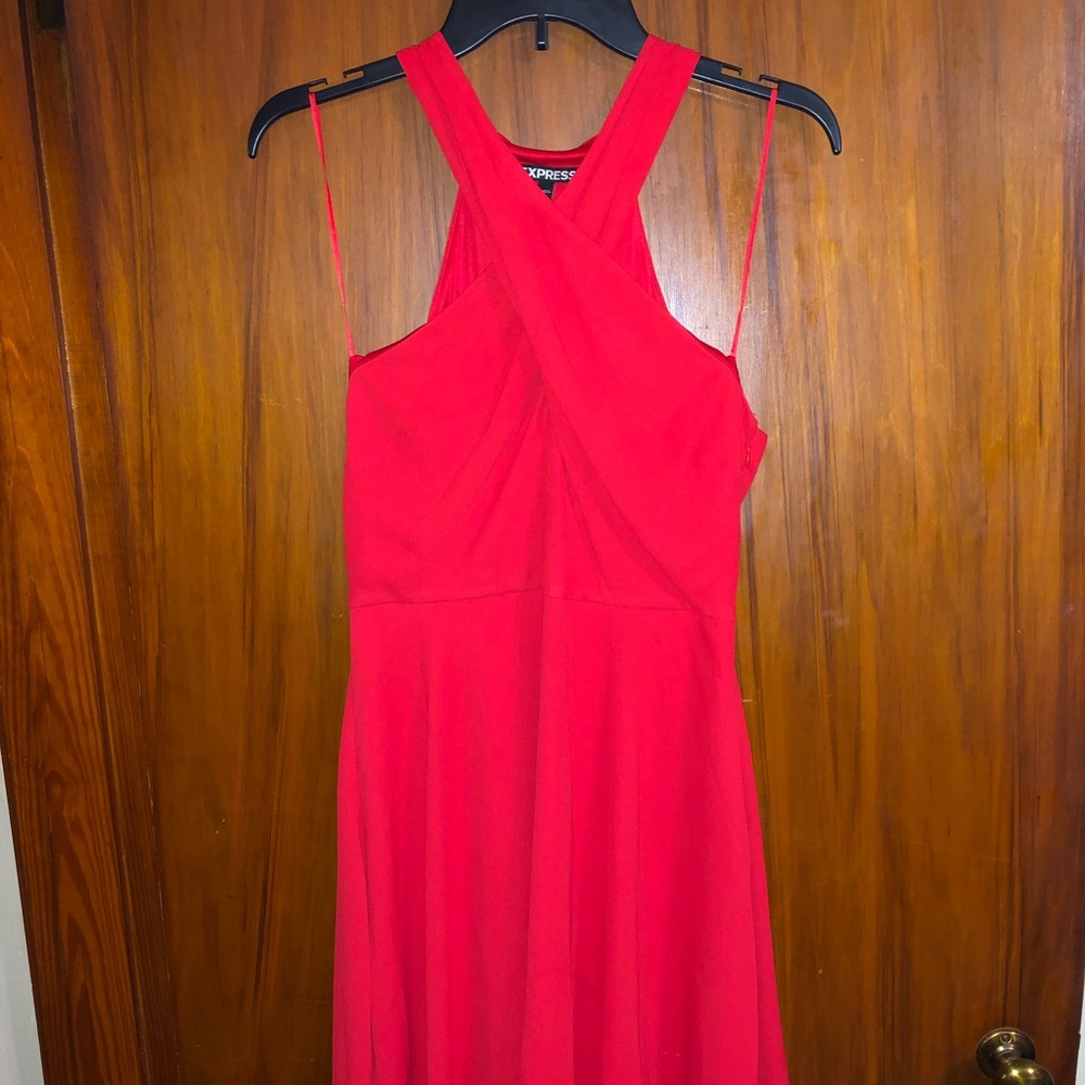 Express Red Flare Dress